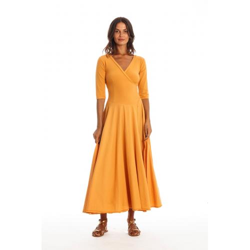 RAVENS VIEW IBIZA dames vegan Jurk Veronika Gold Sand Geel