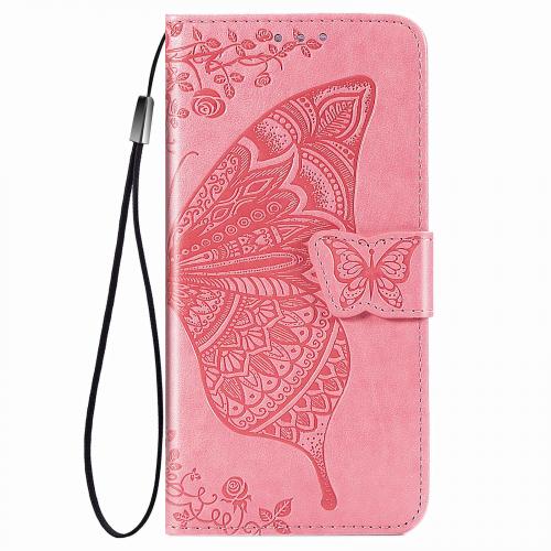 Google Pixel 6 hoesje - Bookcase - Pasjeshouder - Portemonnee - Vlinderpatroon - Kunstleer - Roze