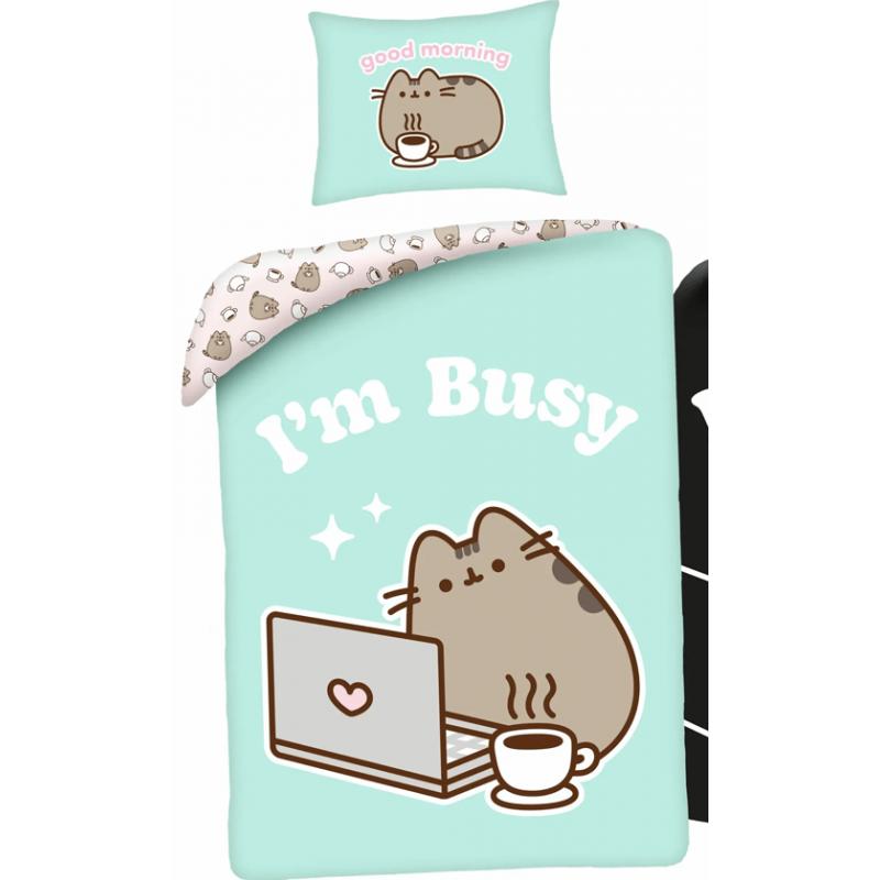 Pusheen dekbedovertrek I'm Busy Glow in The Dark 140 x 200 cm Katoen