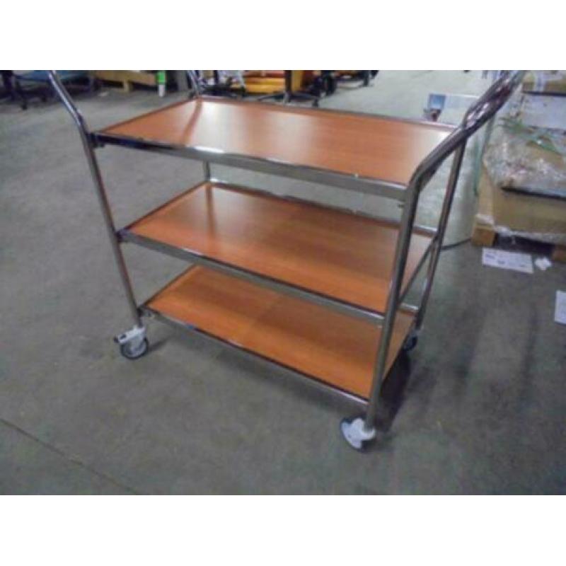 Etagewagen, tafelwagen met 3 legborden NIEUW
