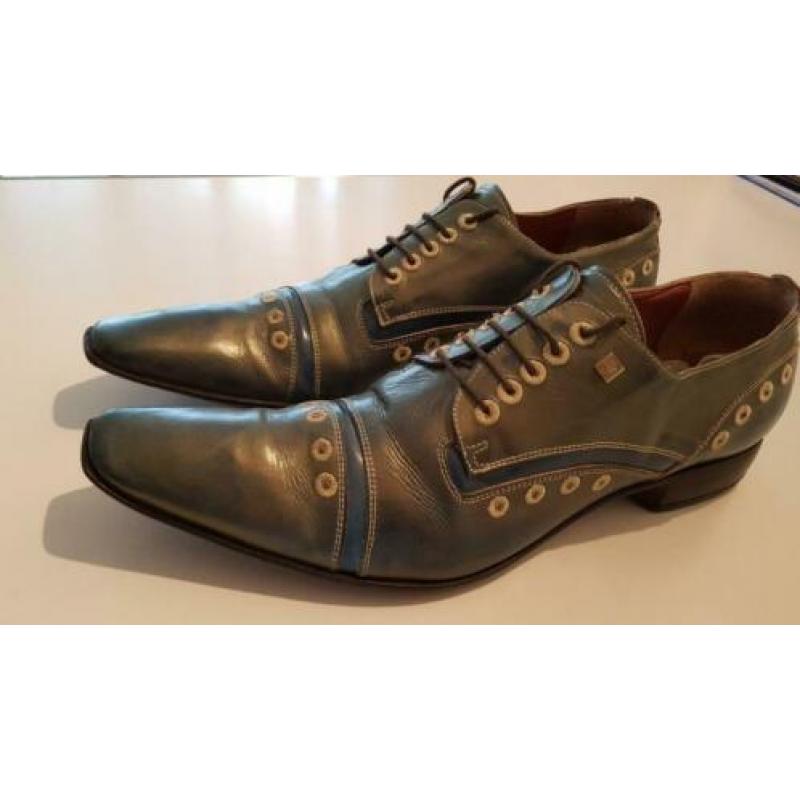 Jo Ghost blauw-grijze veterschoenen - maat 45