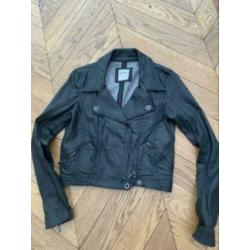 ESPRIT coated zwart biker jasje NIEUW maat S