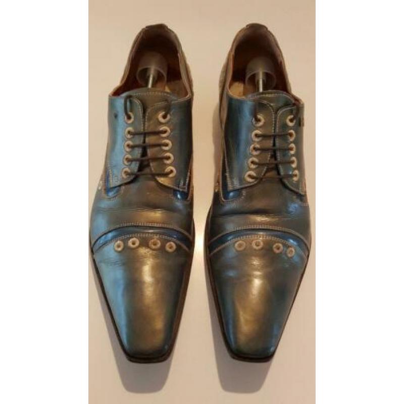 Jo Ghost blauw-grijze veterschoenen - maat 45