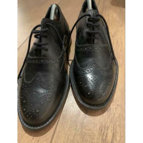 Herenschoenen Van Lier - zwarte brogues maat 8 echt leder