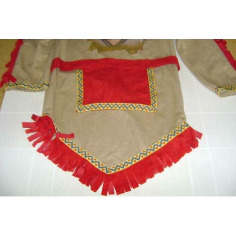 2 del indianen jurk met franjes en indiaan mt 128 en schortj