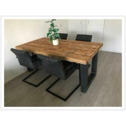 Steigerhout Robuust Eettafels Bureau Vergadertafel U X poten