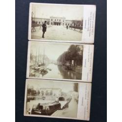serie van 3 vroege foto's van Utrecht rond 1870/1872