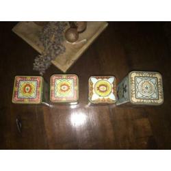 4x Droste blikken vintage brocante antiek