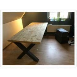 Steigerhout Robuust Eettafels Bureau Vergadertafel U X poten