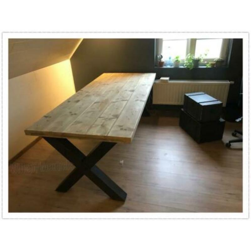 Steigerhout Robuust Eettafels Bureau Vergadertafel U X poten