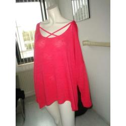 Mk100 PAPAYA ZGAN VLOTTE SPORTIEVE APARTE ROSE/RODE TRUI XL