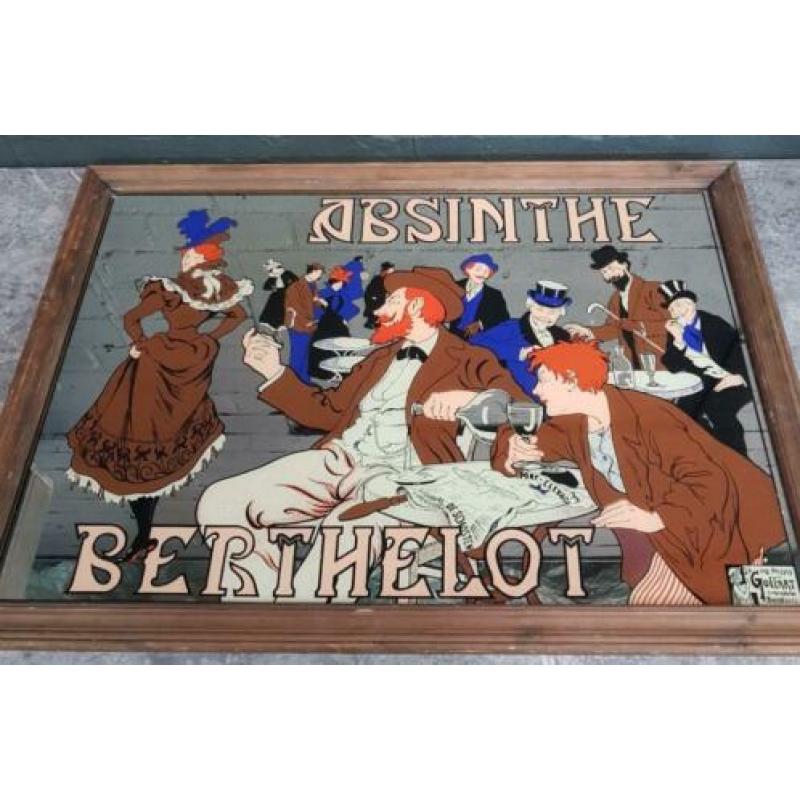 Art Nouveau spiegel 'Absinthe Berthelot' (België – ’70)