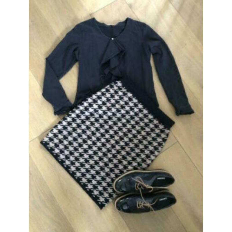 Purdey blauw shirt met kant in maat L