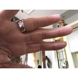 Hele mooie vintage spaanse emaille/zilver gaudi ring