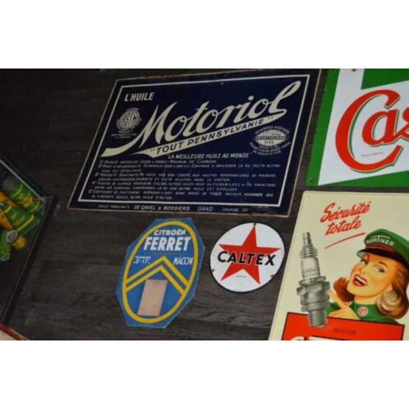 reclamebord emaillebord castrol shell caltex citroen renault
