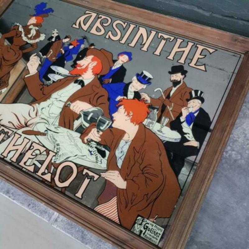 Art Nouveau spiegel 'Absinthe Berthelot' (België – ’70)