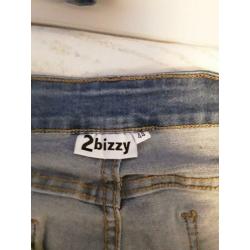 2bizzy enkellange jeans spijkerbroek maat 44 46 stretch