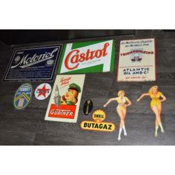 reclamebord emaillebord castrol shell caltex citroen renault