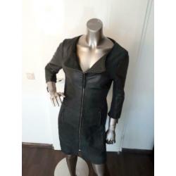 transmission leder jurk,maat M.