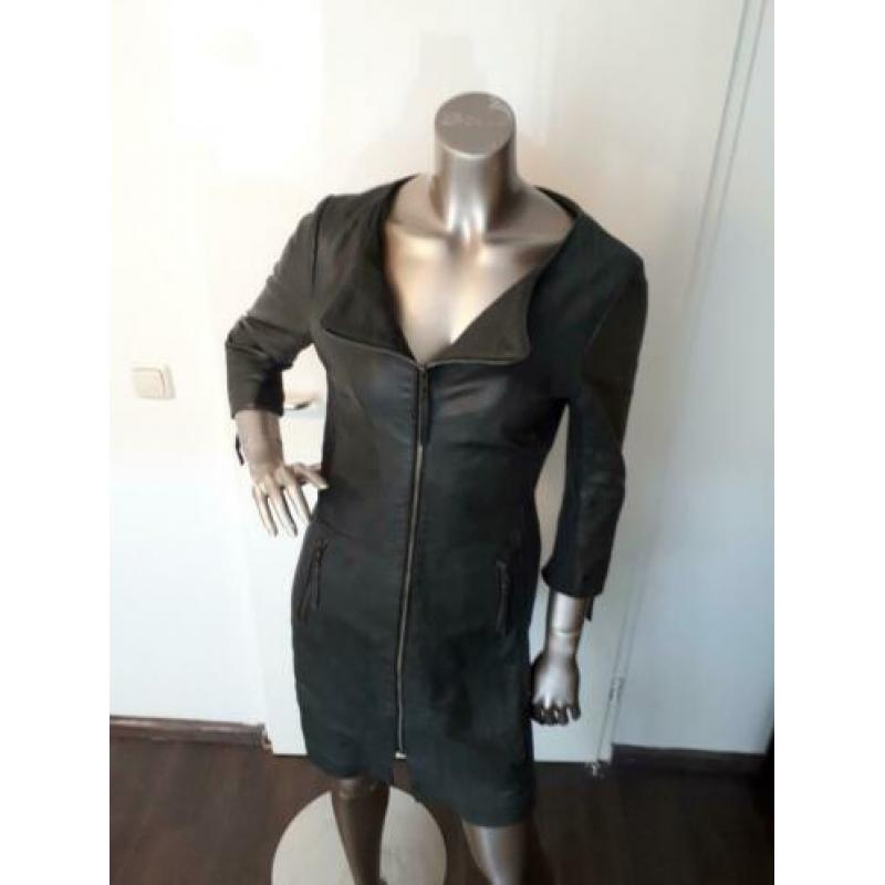 transmission leder jurk,maat M.