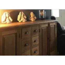 Teak hout dressoir 2M breed bij 50cm diep