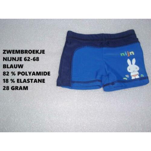 Maat 62/68 - zwembroekje - nijnje - blauw