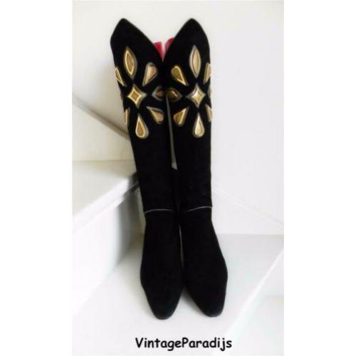 2393 VINTAGE Albanese unieke designer high heels boots 39 40