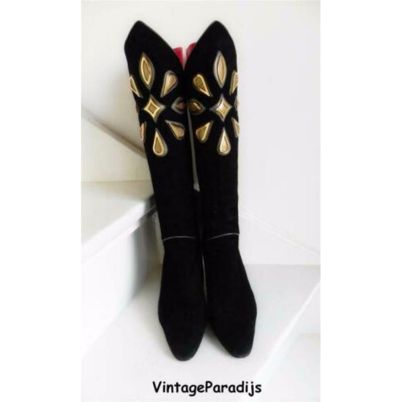 2393 VINTAGE Albanese unieke designer high heels boots 39 40