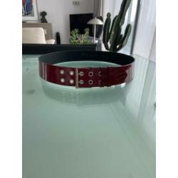 Lakleren riem ROOD 100 cm