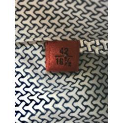 HUGO BOSS DESIGN OVERHEMD WIT / BLAUW PATROON maat 42 (16,5)