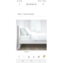 Malm bed hoog 160x200 wit (incl. matras+lattenbodem)