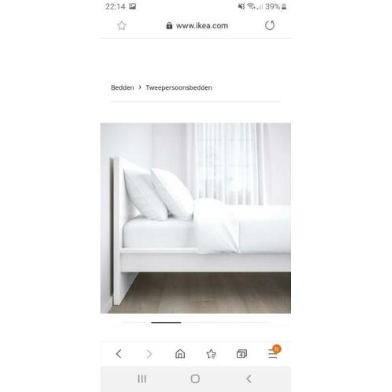 Malm bed hoog 160x200 wit (incl. matras+lattenbodem)