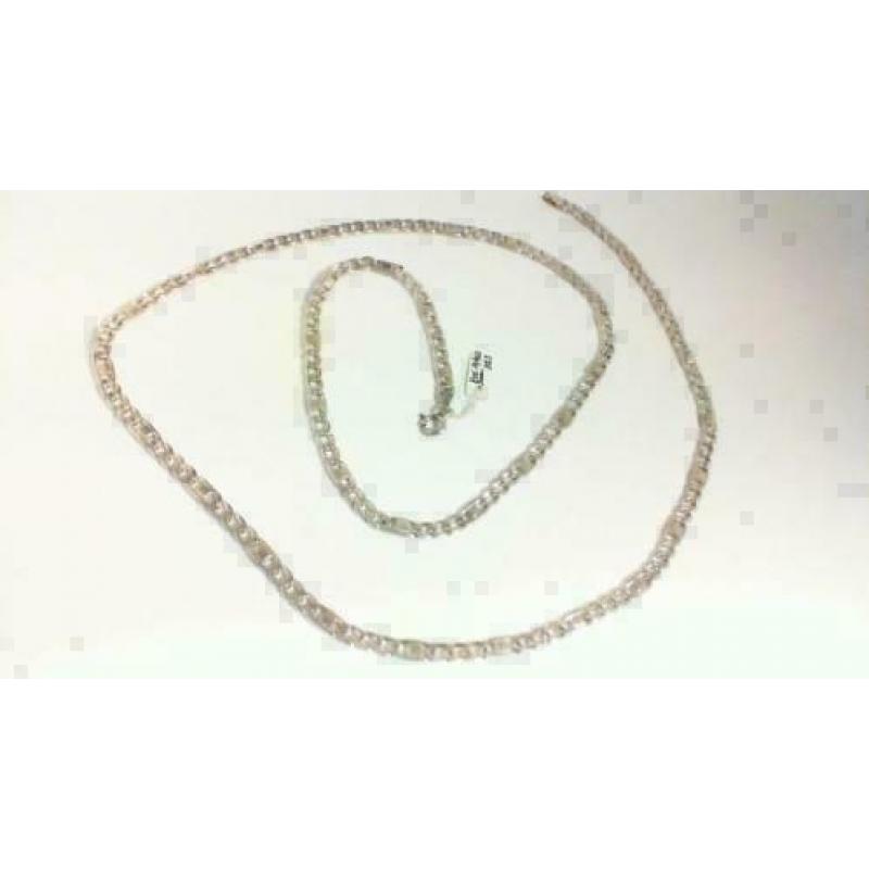 ZS452 Massief Zilveren Fantasie Figaro Collier 79cm