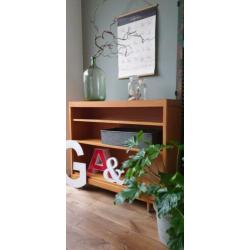 brocante schoolkasten/vintage boekenkasten uit oude school