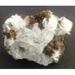 6 x mineraal Angelwing Calciet op Limoniet /Kwarts