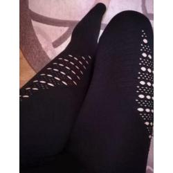 Gymshark look alike L zwart & rood seamless sportlegging