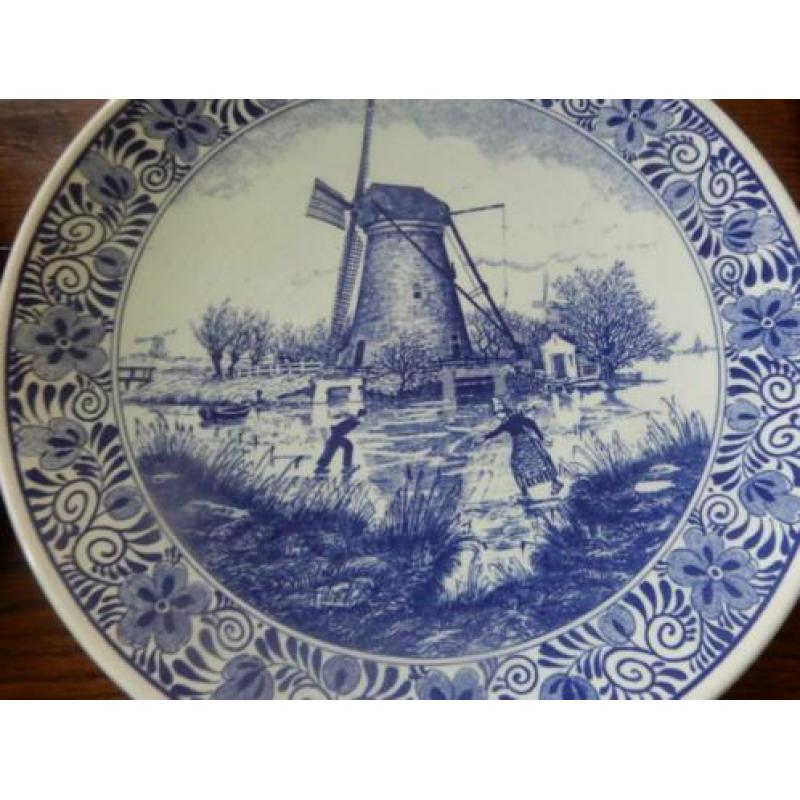 wandborden groot Delftsblauw, winterse afbeeldingen