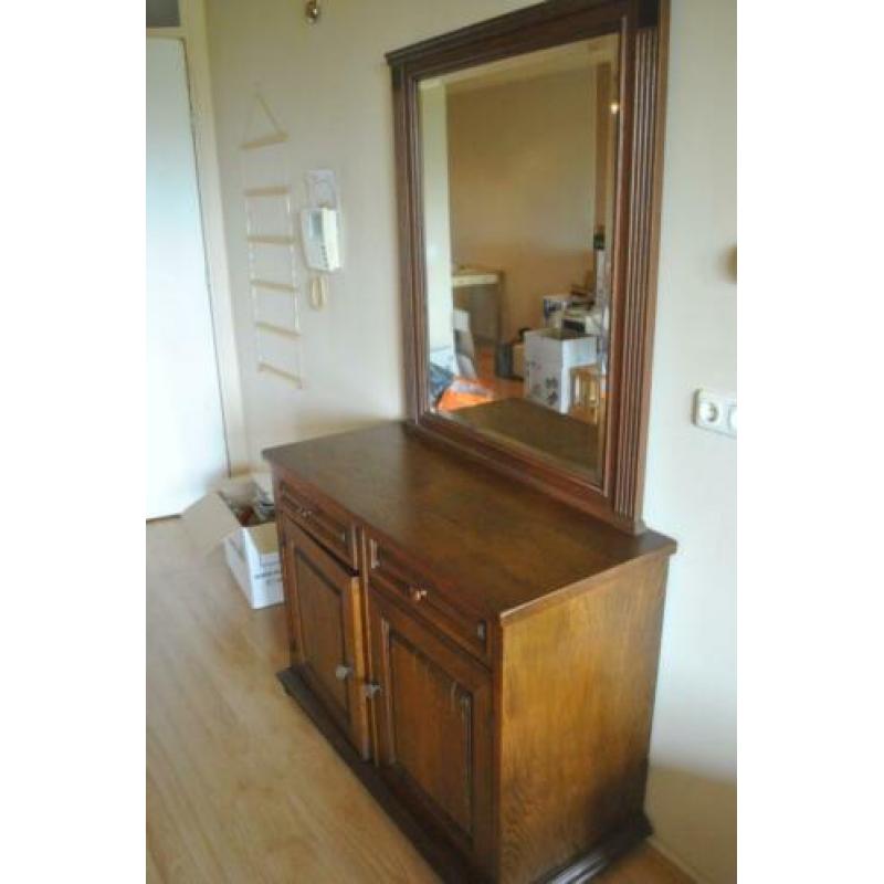 Kast met spiegel, dressoir, hout