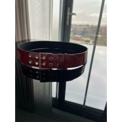 Lakleren riem ROOD 100 cm