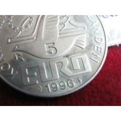 3 Munten 5 EURO 1996 en 1997 Willem Barentsz en P. C. Hooft