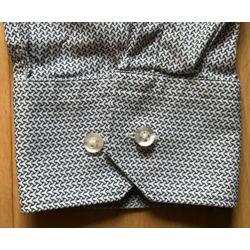 HUGO BOSS DESIGN OVERHEMD WIT / BLAUW PATROON maat 42 (16,5)