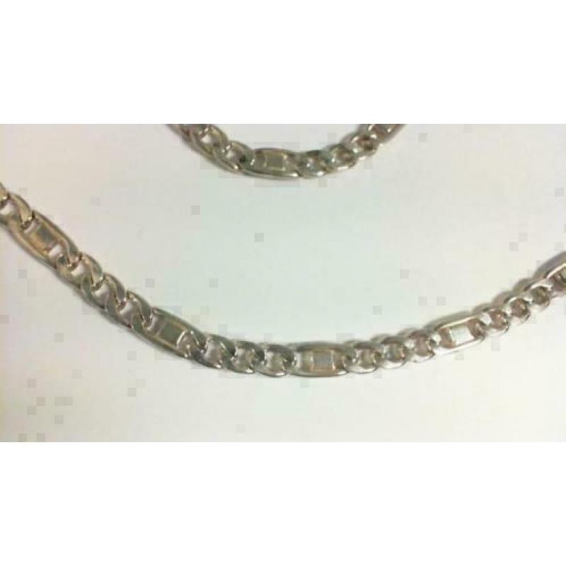 ZS452 Massief Zilveren Fantasie Figaro Collier 79cm