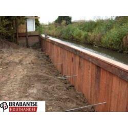 Hardhouten planken beschoeiing damwand : 20 x 200
