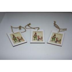 Houten Hangers—Easter Greetings—5 x 8 cm--6 stuks.