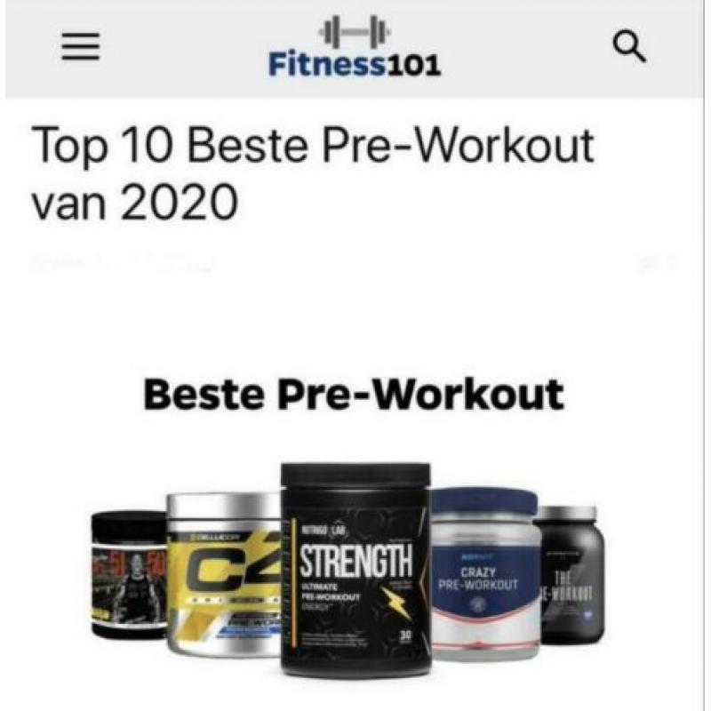 Nutrigo Lab PRE-WORKOUT! Beste van EUROPA!!