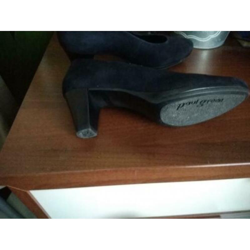 Paul Green , prachtige pumps, donkerblauw suède, mt. 5
