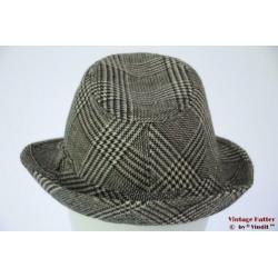 Vintage Dameshoed vissers trilby grijs met lurex 57