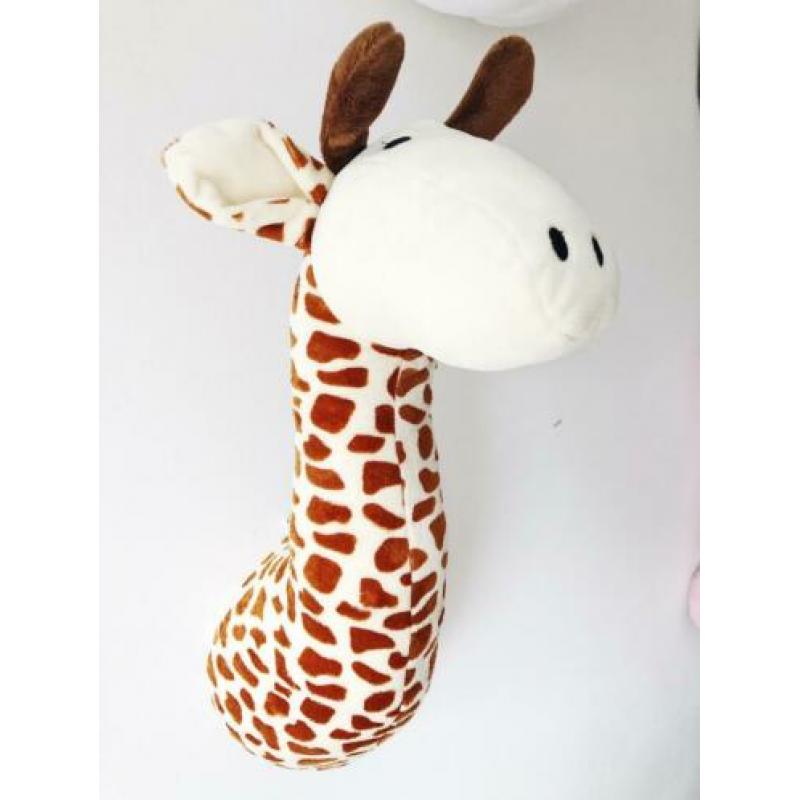 Nieuw! Pluche dierenkop giraffe. Wanddecoratie. Kinderkamer