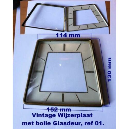 Vintage wijzerplaat met glasdeur, ref 01
