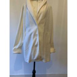 Oversized witte vintage jas met grote kraag SALE